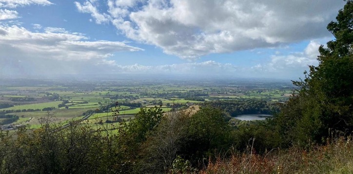 Stunningly clear and scenic views of the rolling hills and countryside from the accessible viewing point at Sutton Bank
